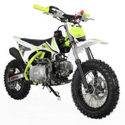 110cc Dirt Bike, Gas Powered Pit Bike with Automatic Transmission, Electric Start, 12"/10" Tires, Off-Road Dirt Bike for Youth(Green)