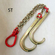 Tow Chain for Vehicles 4T/5T, Galvanized Towing Rope with J Hooks, Double Hook and Grab Hooks for Heavy-Duty Transport and Recovery