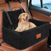 Dog Car Seat for Large Medium Size Dogs, Pet Car Seat Under 55 lbs Thick Cushion, Detachable Washable Dog Booster Seat for 2 Small Dogs, Travel Dog Car Bed with Storage Pockets, 2 Safety Belts