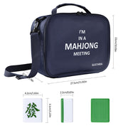 Chinese Mahjong Set, 1.65'' Large Size Tiles, Mahjong Game Set with 144 Green Tiles & Blue Carrying Bag