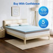 Extra Firm Mattress Topper Queen: 4" Dual Firmness Medium & Extra Firm
