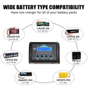 LiPo Battery Charger, 150W 10A Balance Fast Charger for RC Car Drone RC Battery Charger Discharger for 1S-6S LiPo/Li-ion/Life/LiHV 1-15S NiMH/NiCD 2-20V PB Smart Batteries