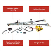 Ready Brute Elite II Tow Bar with Supplemental Brake System - 8,000 lbs Capacity, Heavy Duty Aluminum Body, US Made