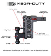 Offset 2.5"/7.5" Drop Ball Mount 2" Receiver 10,000 USA