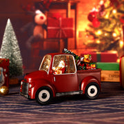 Musical Red Truck Snow Globe with Swirling Glitter with Santa, Christmas Tree,Gifts,Bear,Small Train,Christmas Decoration Christmas Unique Gifts for Kids