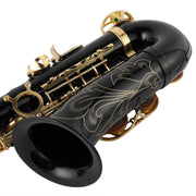 Alto Saxophone Drop E Brass Sax Full Kit for Student Beginner, Black