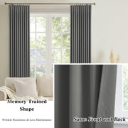 Extra Wide Blackout Curtains 102 Inches Long, Pinch Pleated Curtain for Sliding Door/French Door Room Divider Panels for Living Room 100 Inch Width 100x102 Grey