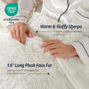 Weighted Blanket for Adult 80"x87" 15lbs Soft Long Plush Queen White