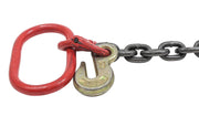 3/8" x6' G80 15" Long Shank J Hook Tow Chain Recovery w/Eye Cradle Grab Hook - 7100 LBS WLL - Rollback Towing Chain for Car Wrecker Recovery Flatbed Trailers Truck - Towing Equipment