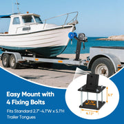 Adjustable Boat Trailer Winch Stand with Roller, 1200LB Boat Winch Compatible with 2.7"-4" W x 5" H Trailer Tongues, Steel Winch Holder for Jet Ski, Sailboat, Speedboat, Fishing Boat