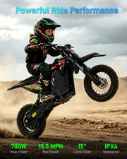 36V Electric Dirt Bike for Kids 3-10, Peak 700W, 15.5 MPH, 13.7 Miles