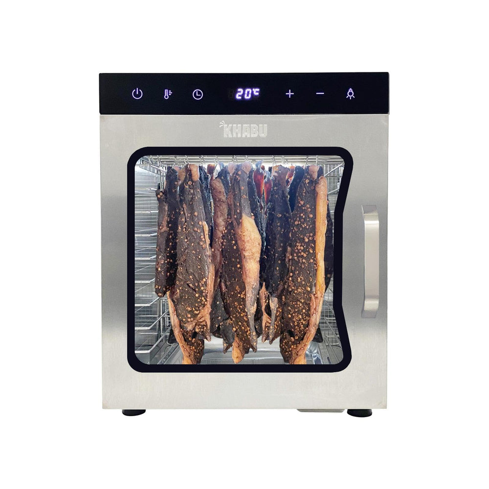 Stainless Steel Biltong Box Food Dehydrator & Drying Cabinet Large 10 Trays & 5 Hanging Rods, 110V with 20-90°C Temperature Control – Perfect for Drying Biltong, Meat, Vegetable & Fruits