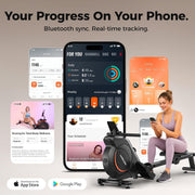 16-Level Dual-Rail Magnetic Rowing Machine, LCD Monitor, Standard Seat, Charcoal, 250 lb Capacity