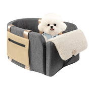 Center Console Dog Car Seat for Dogs to 18lbs,Fits Cars,Trucks Dog Booster Car Seat with Safety Leash Keeps Dogs Secure.Designed for Pickup and Trucks.With Removable Washable Cushion
