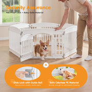 Dog Playpen 6-Panel, 24IN Puppy Playpen, Stable Dog Play Pen Indoors/Outdoor with Secure Locking Door, Plastic Pet Fence for Small & Medium Dogs