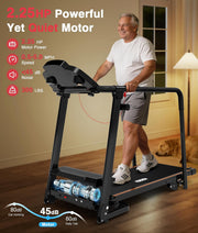 Treadmill for Seniors with Long Handrail-Walking Treadmill for Home