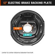 12" x 2" Electric Trailer Brake Assembly for 5,200lbs 6,000lbs 7,000lbs 7K LBS Left and Right, 4Pcs