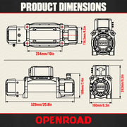 13500 lb Recovery Winch with Synthetic Rope and 2 Wireless Remotes - IP68 Waterproof 12V Electric Winch for, SUV, Truck & Trailer - Panther Series 3S