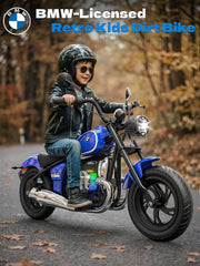 Licensed BMW 24V Kids Electric Motorcycle for Kids 5-8, Blue