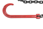 3/8" x6' G80 15" Long Shank J Hook Tow Chain Recovery w/Eye Cradle Grab Hook - 7100 LBS WLL - Rollback Towing Chain for Car Wrecker Recovery Flatbed Trailers Truck - Towing Equipment