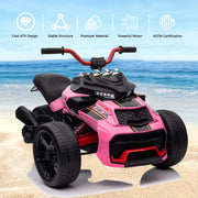 24V Kids ATV 3 Wheeler Ride on Motorcycle for Kids, Rose Pink