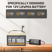 12V 20A LiFePO4 Battery Charger 14.6V Lithium Battery Charger 0V Activation, AC-DC Smart Automatic Charger, Anderson Connector, LED Indicator for Lipo Lithium Iron Phosphate Battery