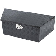 39"X16.5"X12"Black Heavy Duty 5 Bar Tread Aluminum Trailer Tongue Box Pick Up Truck Tool Box Storage Organizer w/Lock & Keys