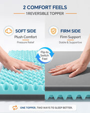 3 Inch Egg Crate Memory Foam Mattress Topper Queen Size