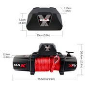 Winch-13500 lb. Load Capacity Electric Winch Kit 12V Synthetic Rope,Waterproof IP67 Electric Winch with Hawse Fairlead, with Wireless Handheld Remote and Corded Control Recovery