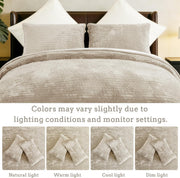 Oversized King Bedspread 120x128 Striped Soft Velvet Quilt Set