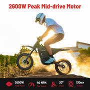 IN10 Electric Dirt Bike, 40MPH 2600W Off Road Electric Motorcycle