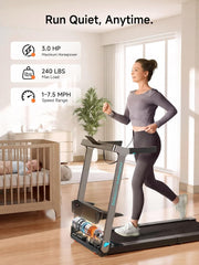 Foldable Treadmill for Home with Handle bar, Up to 7.5 MPH