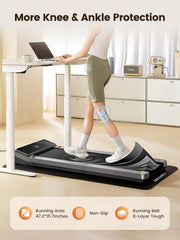 Foldable Walking Pad Treadmill, Walk and Jog, Under Desk