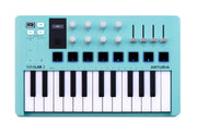 MiniLab 3-25 Key USB MIDI Keyboard Controller With 8 Multi-Color Drum Pads, 8 Knobs and Music Production Software Included, Aquamarine