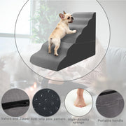Dog Stairs for High Beds 30-36 Inches Tall, 30" High Dog Steps for Bed, 6-Step Pet Stairs for Small Medium Dogs & Cats, 35D Foam Non-Slip Pet Stair Ramp for High Beds, Free-Installation, Grey