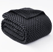 Knitted Weighted Blanket - 60"x80" 20lbs Queen Size Cooling Chunky Knit Heavy Blanket for Adults Cable Yarn Knit Decorative No Beads Soft Cozy and Cooling Weighted Throw Machine Washable