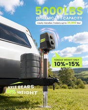Electric Trailer Jack with Bubble Level, Power Tongue Jack 12V DC, 5000 lbs