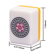 YMI Japanese Riichi Mahjong Set, White & Yellow Tiles Japanese Riichi Mahjong set, 144 white/yellow tiles, 4 trays, dice, scoring sticks, east wind tile, vinyl case, 5.5 lbs
