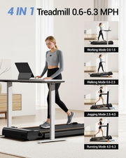 16% Walking Pad Treadmill with Incline, Foldable Treadmill with Handle Bar