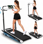 Walking Pad with Incline - Under Desk Treadmill with Handle Bar