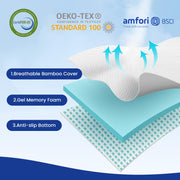 3 Inch King Size Cooling Gel Memory Foam Mattress Topper CertiPUR-US certified. Removable & machine washable cover with adjustable straps. Non-slip mesh bottom