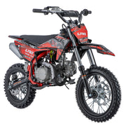 Lynx 125cc Dirt Bike, 4-Speed Semi-Automatic Pit Bike with Zongshen 4-Stroke Engine, Kick Start, 14"/12" Wheels(Red)