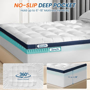 4 Inch Memory Foam Dual-Layer Mattress Topper Queen Size - 2Inch 1000GSM Quilted Pillow Top with Down-Alternative + 2Inch 5-Zone Egg Crate Memory Foam（60"x80"）