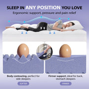 4 Inch King Memory Foam Mattress Topper Pro Dual Layer 2 Inch Cooling Gel Egg Crate Memory Foam Plus 2 Inch Pillow Top Medium Firm with Deep Pocket