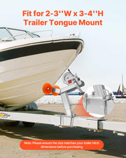 Boat Trailer Winch Stand with Roller, 1200 lbs Winch & 2 in x 25 ft Winch Strap, Boat Winch Mount with U-Bolt for 2-3 Inches W x 3-4 Inches H Trailer Tongue, Fit for Jet Ski, Sailboat, Speedboat