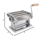 Pasta Maker Machine by - Heavy Duty, Italy Made Steel Construction w Easy Lock Dial and Wood Grip Handle- Make Fresh Homemade Authentic Italian Pasta Noodles- Model 190