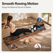 16-Level Scull-Style Magnetic Rowing Machine, App-Ready Monitor, Wide Seat, Charcoal, 330 lb Capacity