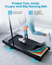 6% Incline Walking Pad with Handle bar, Smart AI App Control for Home