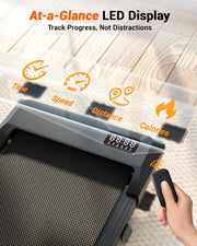 Walking Pad, Auto Incline, 3.0HP, 300lb, Under-Desk, Remote LED