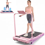 Walking Pad with Handle Bar, 3.0HP Foldable Walking Pad Treadmill with 12% Incline, 320 LBS Portable Treadmill with Shock Absorption for Home Office Small Spaces